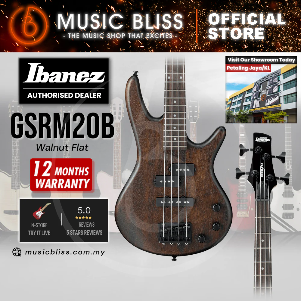 Ibanez GSRM20B miKro Electric Bass Guitar - Walnut Flat
