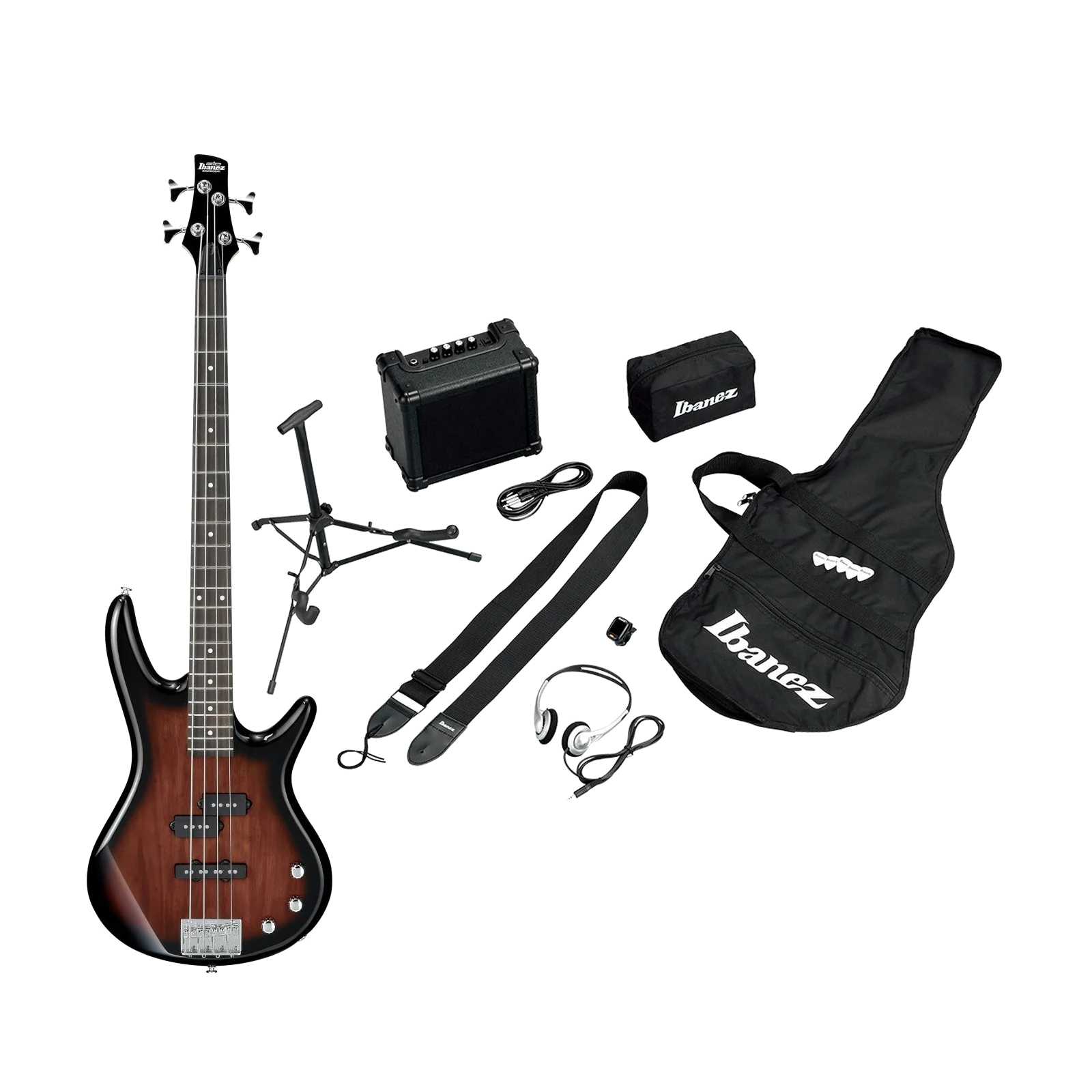 Ibanez IJSR190E Electric Bass Jumpstart Pack - Walnut Sunburst - Image 2