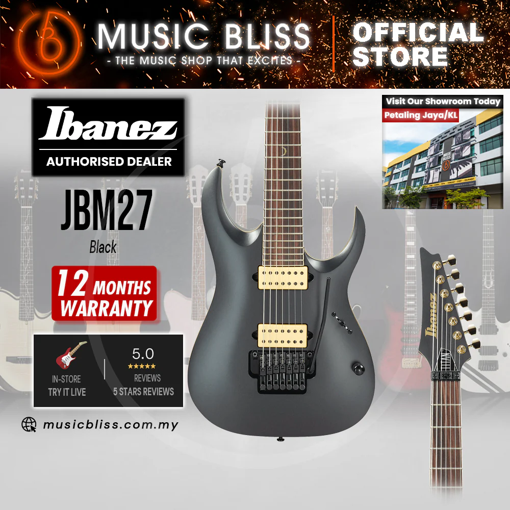 Ibanez Jake Bowen Signature JBM27 7-string Solidbody Electric Guitar - Black
