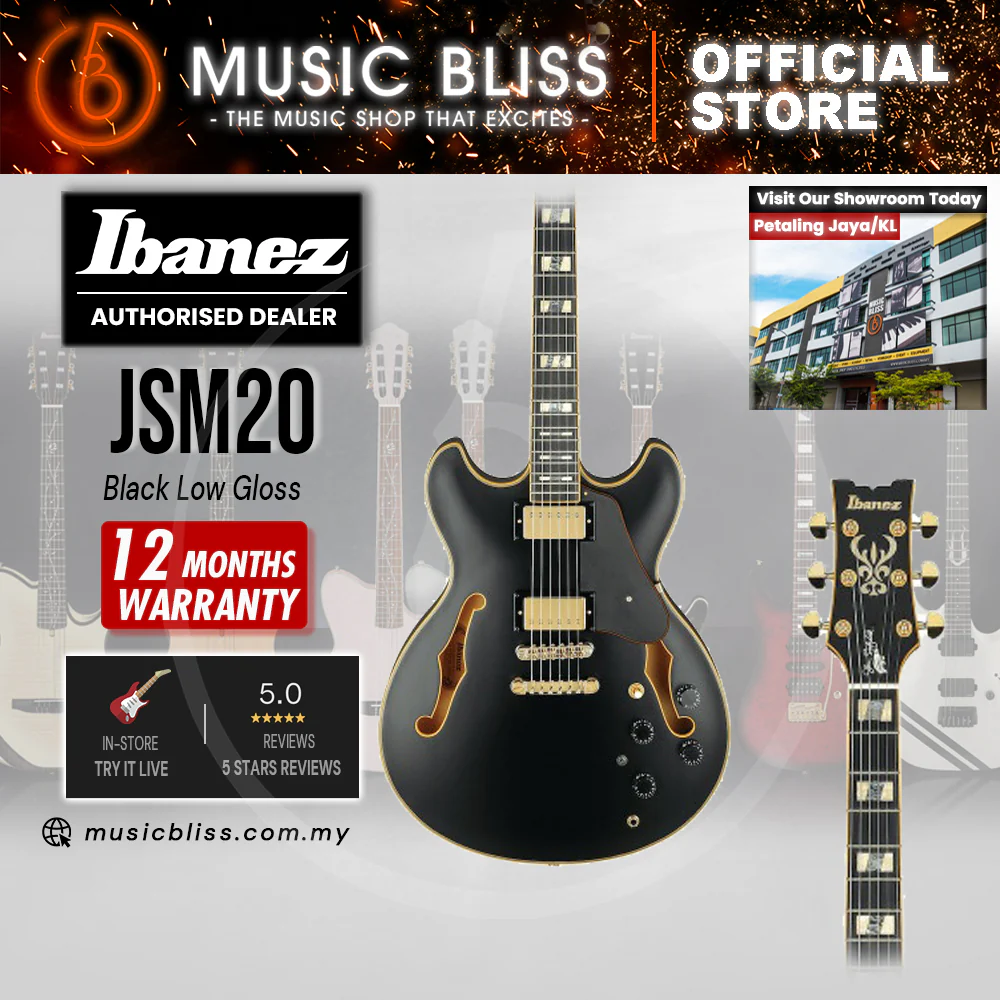 Ibanez John Scofield Signature JSM20 Electric Guitar - Black Low Gloss