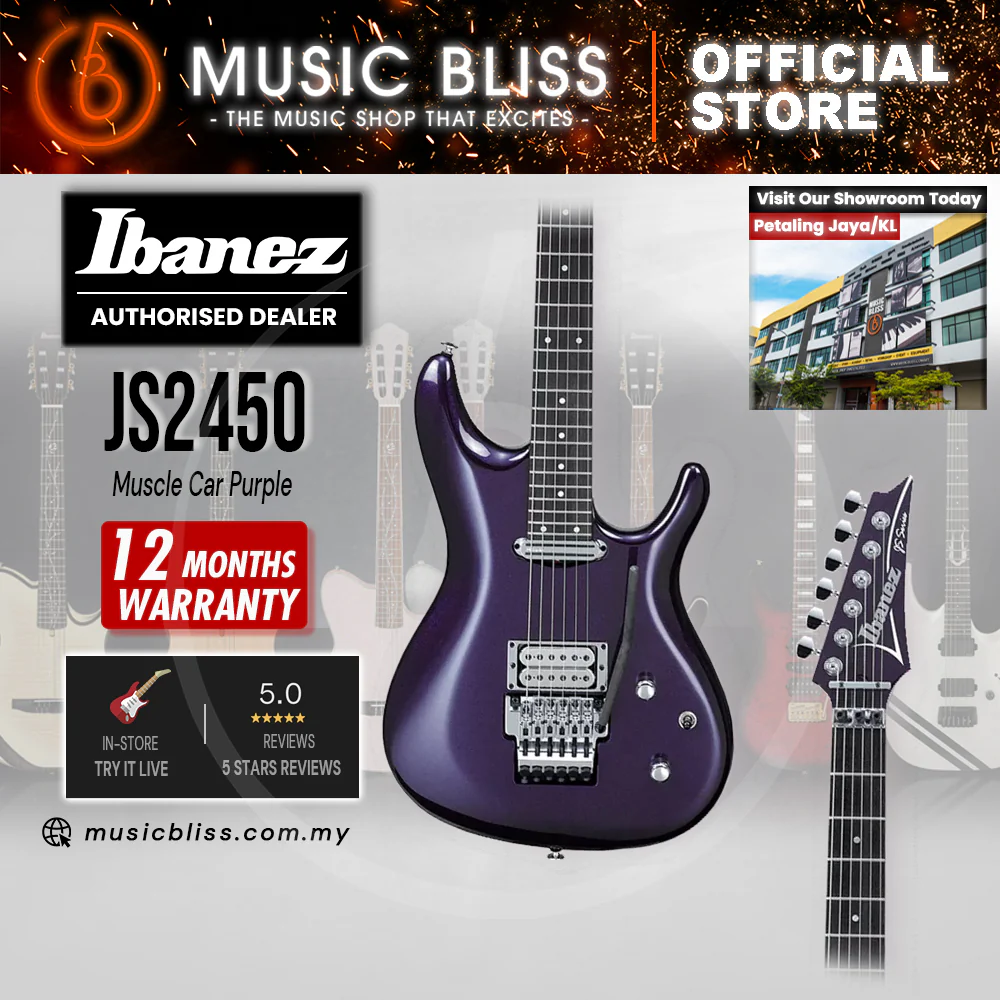 Ibanez Joe Satriani Signature JS2450 Electric Guitar - Muscle Car Purple