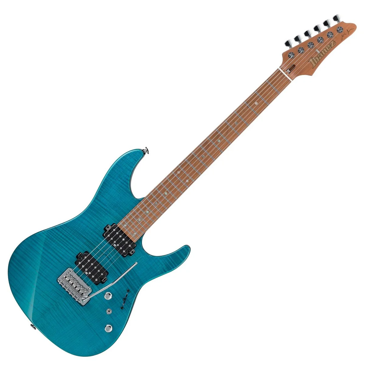Ibanez Martin Miller Signature MM1 Electric Guitar - Transparent Aqua Blue - Image 2