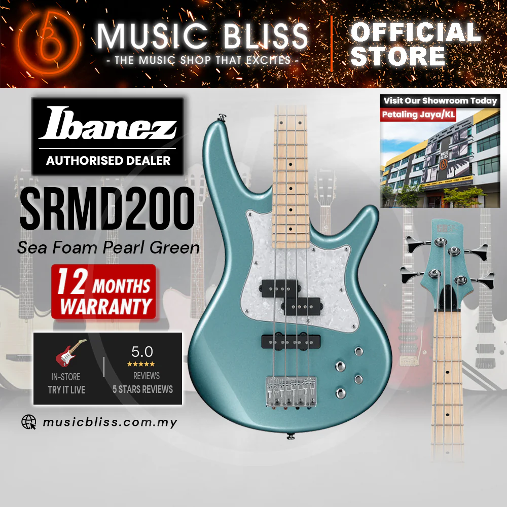 Ibanez Mezzo SRMD200 Electric Bass Guitar - Sea Foam Pearl Green
