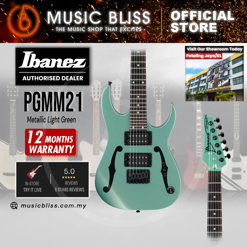 Ibanez Paul Gilbert Signature PGMM21 Electric Guitar - Metallic Light Green