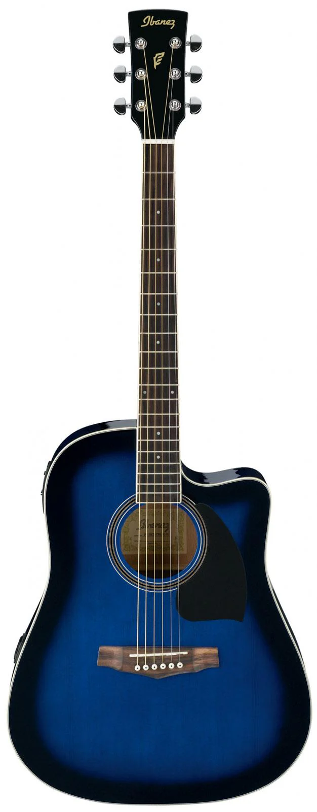 Ibanez PF15ECE Acoustic-Electric Guitar - Transparent Blue Sunburst High Gloss - Image 4