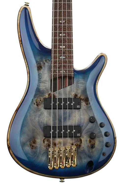 Ibanez Premium SR2605 Electric Bass Guitar - Cerulean Blue Burst - Image 3
