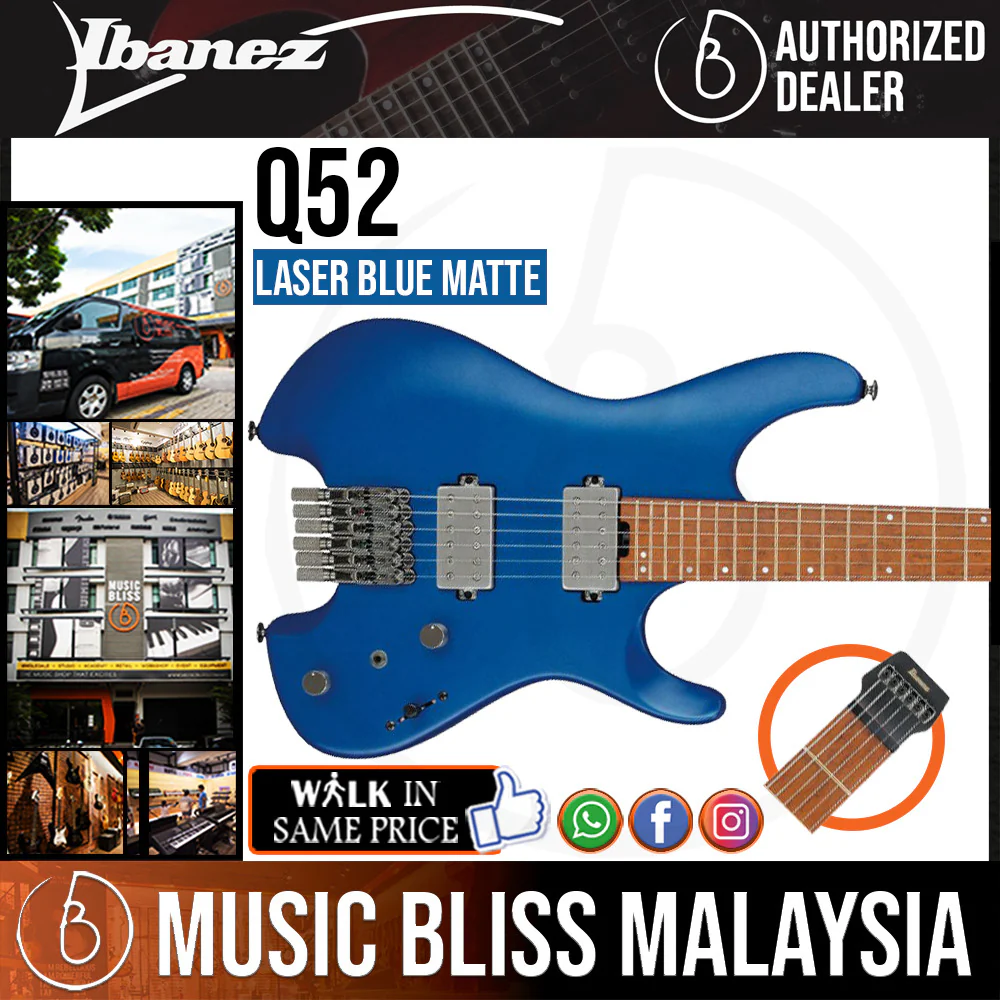 Ibanez Q52 Q Series Headless Electric Guitar - Laser Blue Matte