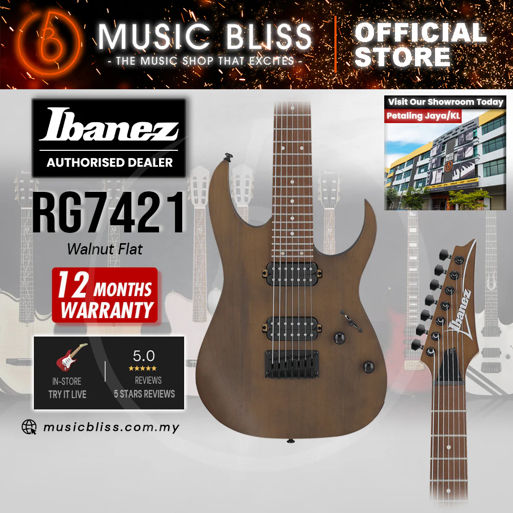 Ibanez RG7421 7-String Electric Guitar - Walnut Flat