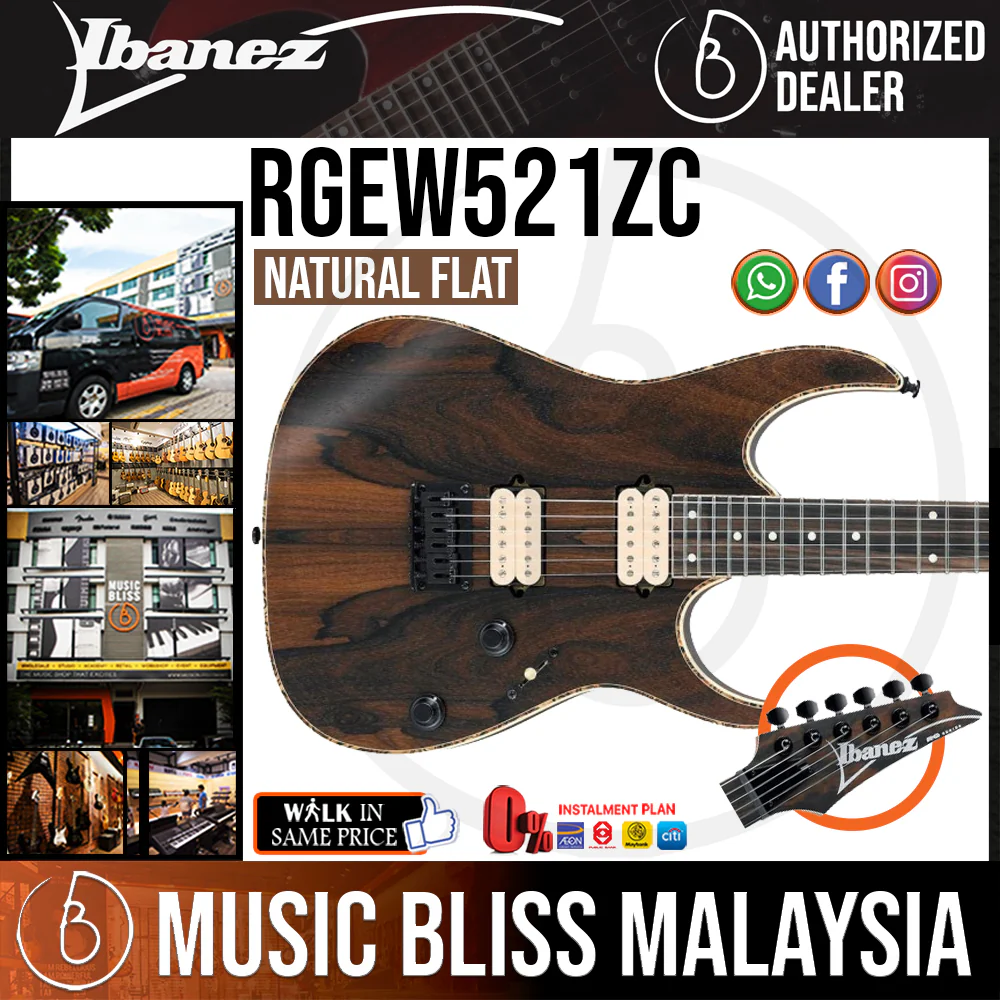 Ibanez Exotic RGEW521ZC Electric Guitar - Natural Flat