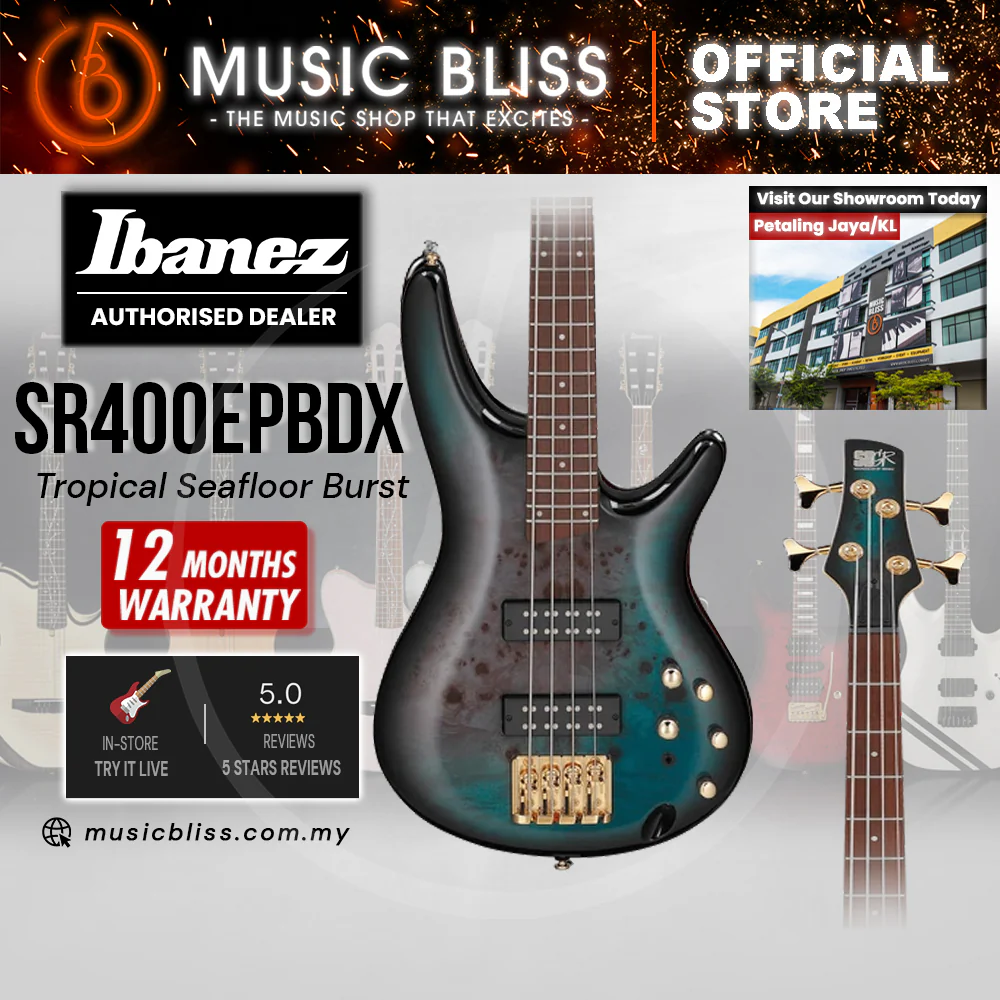 Ibanez SR400EPBDX 4-string Electric Bass Guitar - Tropical Seafloor Burst