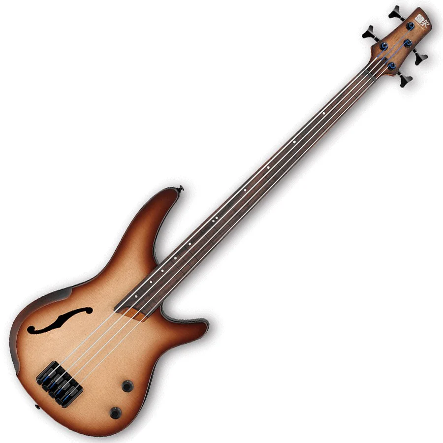 Ibanez SRH500F Fretless Electric Bass Guitar - Natural Browned Burst Flat - Image 2