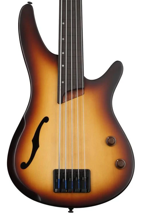 Ibanez SRH505F Fretless Electric Bass Guitar - Natural Browned Burst Flat - Image 3