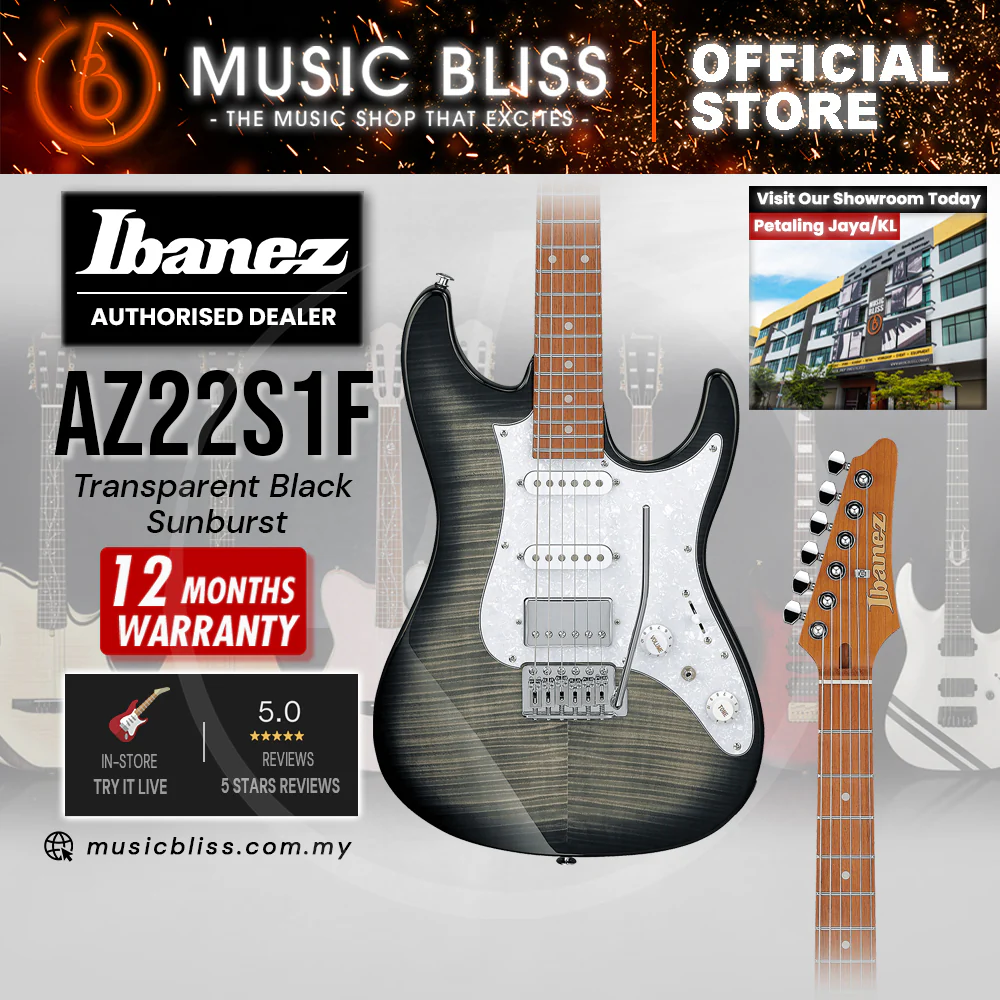 Ibanez Standard AZ22S1F Electric Guitar - Transparent Black Sunburst