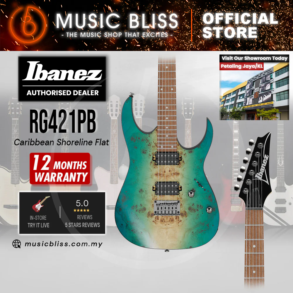Ibanez Standard RG421PB Electric Guitar - Caribbean Shoreline Flat