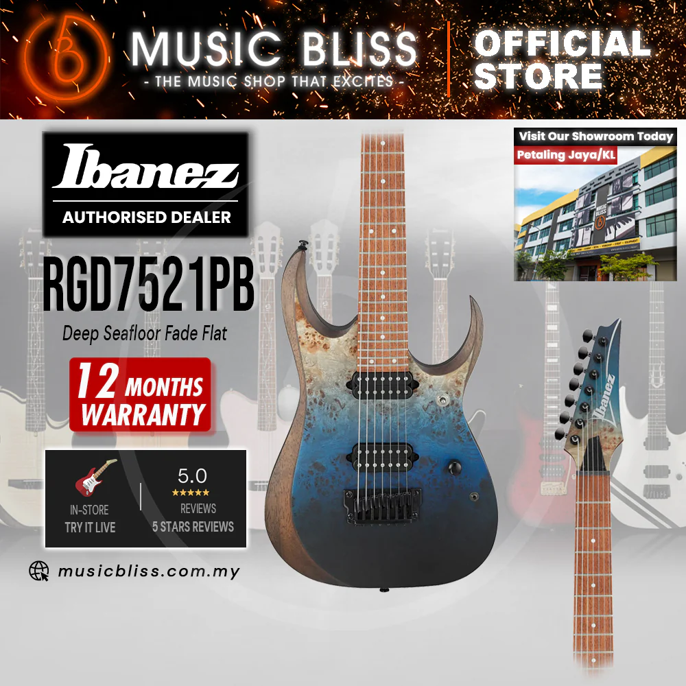 Ibanez Standard RGD7521PB Electric Guitar - Deep Seafloor Fade Flat