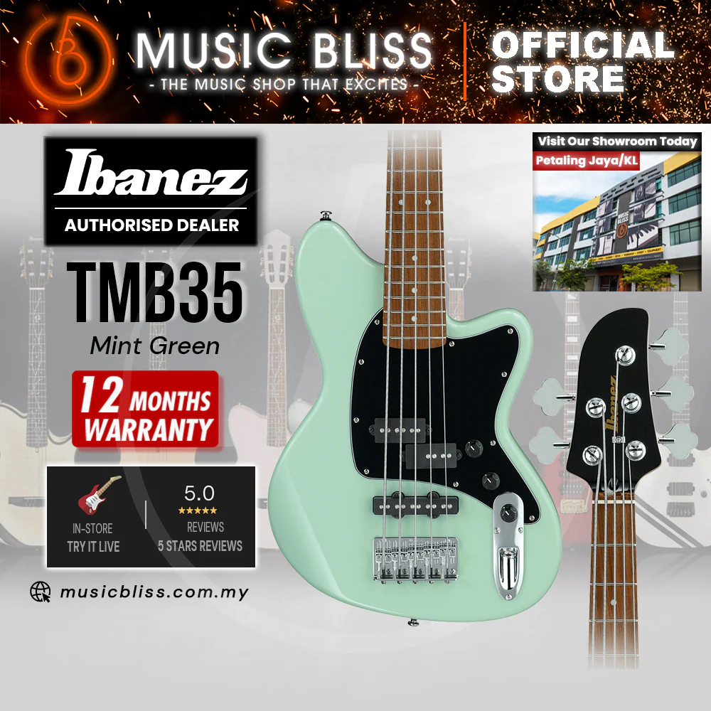 Ibanez Talman Standard TMB35 Electric Bass Guitar - Mint Green