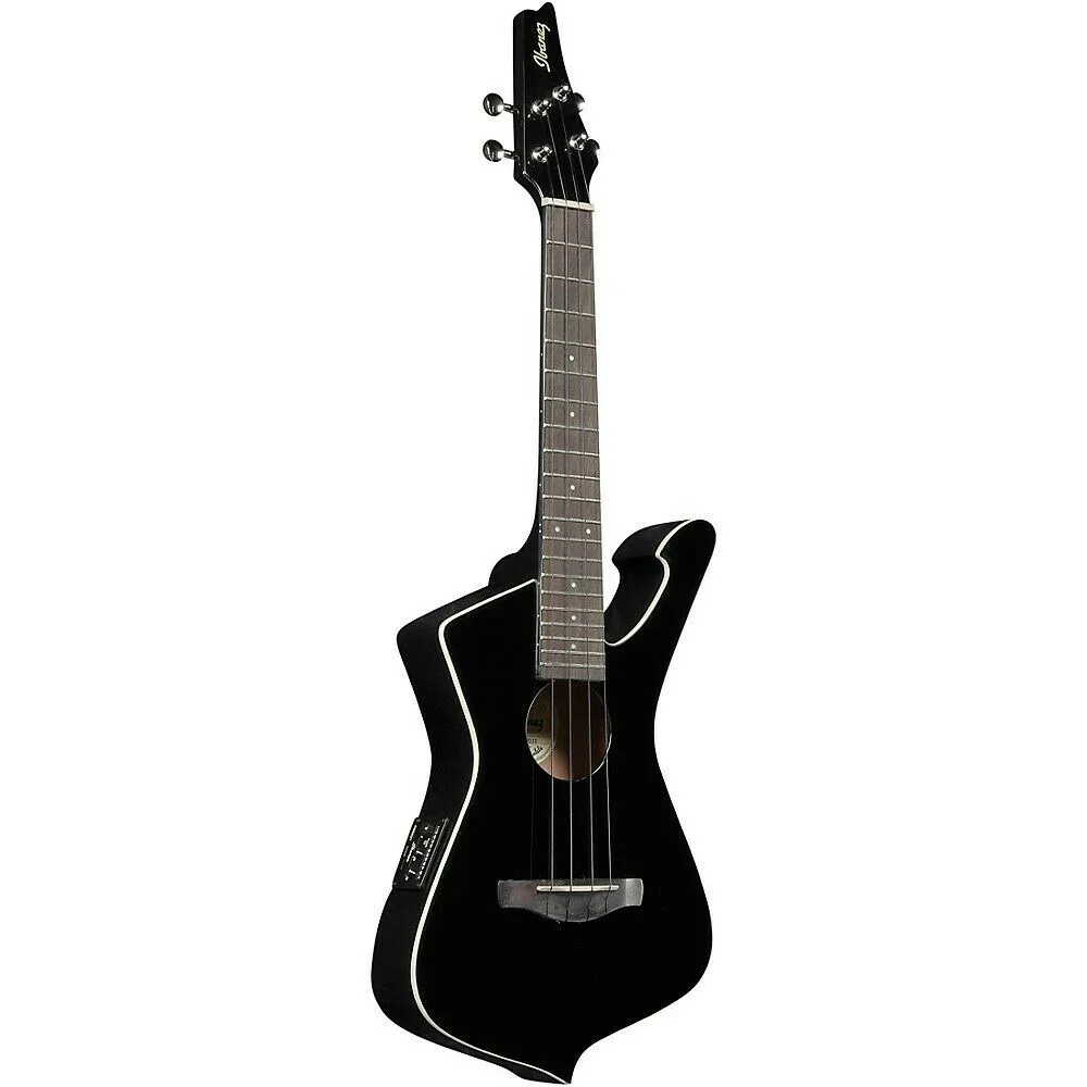 Ibanez UICT10 Iceman Tenor Acoustic-Electric Ukulele - Black High Gloss - Image 2