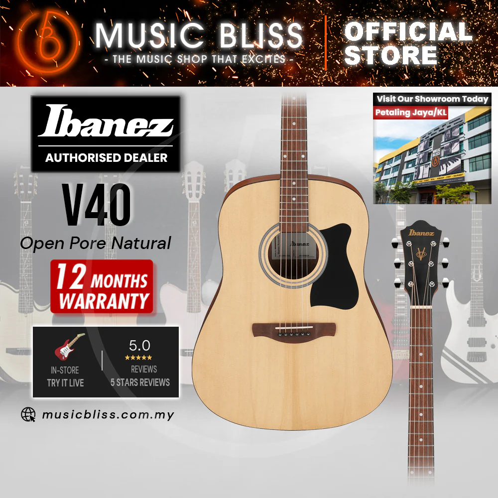 Ibanez V40 V Series Acoustic Guitar - Open Pore Natural