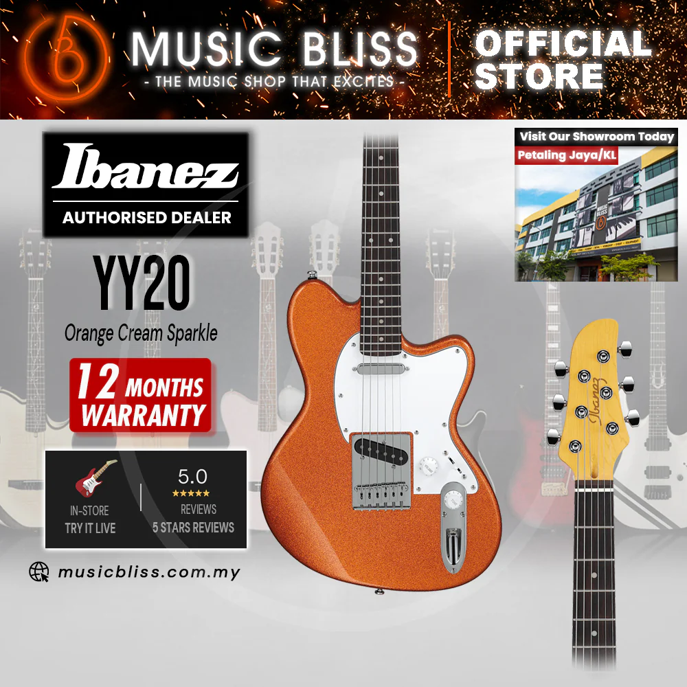 Ibanez Yvette Young Signature YY20 Electric Guitar - Orange Cream Sparkle