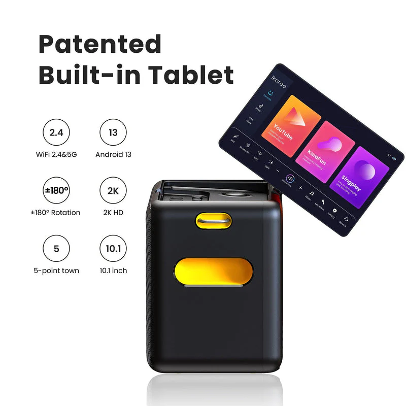 Ikarao Break X2 Premium Portable Wireless Audio Machine with 106dB Sound Pressure, Dual 4-inch Woofers, and 10.1” HD Screen - USB C - Image 10