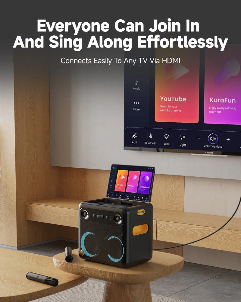 Ikarao Break X2 Premium Portable Wireless Audio Machine with 106dB Sound Pressure, Dual 4-inch Woofers, and 10.1” HD Screen - USB C - Image 3