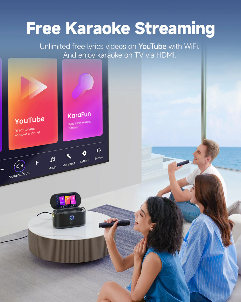Ikarao Shell S1 Premium Portable Karaoke Machine with 104dB Sound Pressure,and 10.1” HD Screen - Image 5