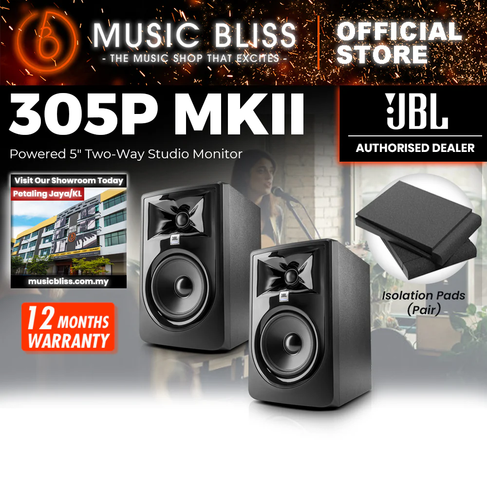 JBL 305P MKII Powered 5" 2-Way Studio Monitor - Image 3