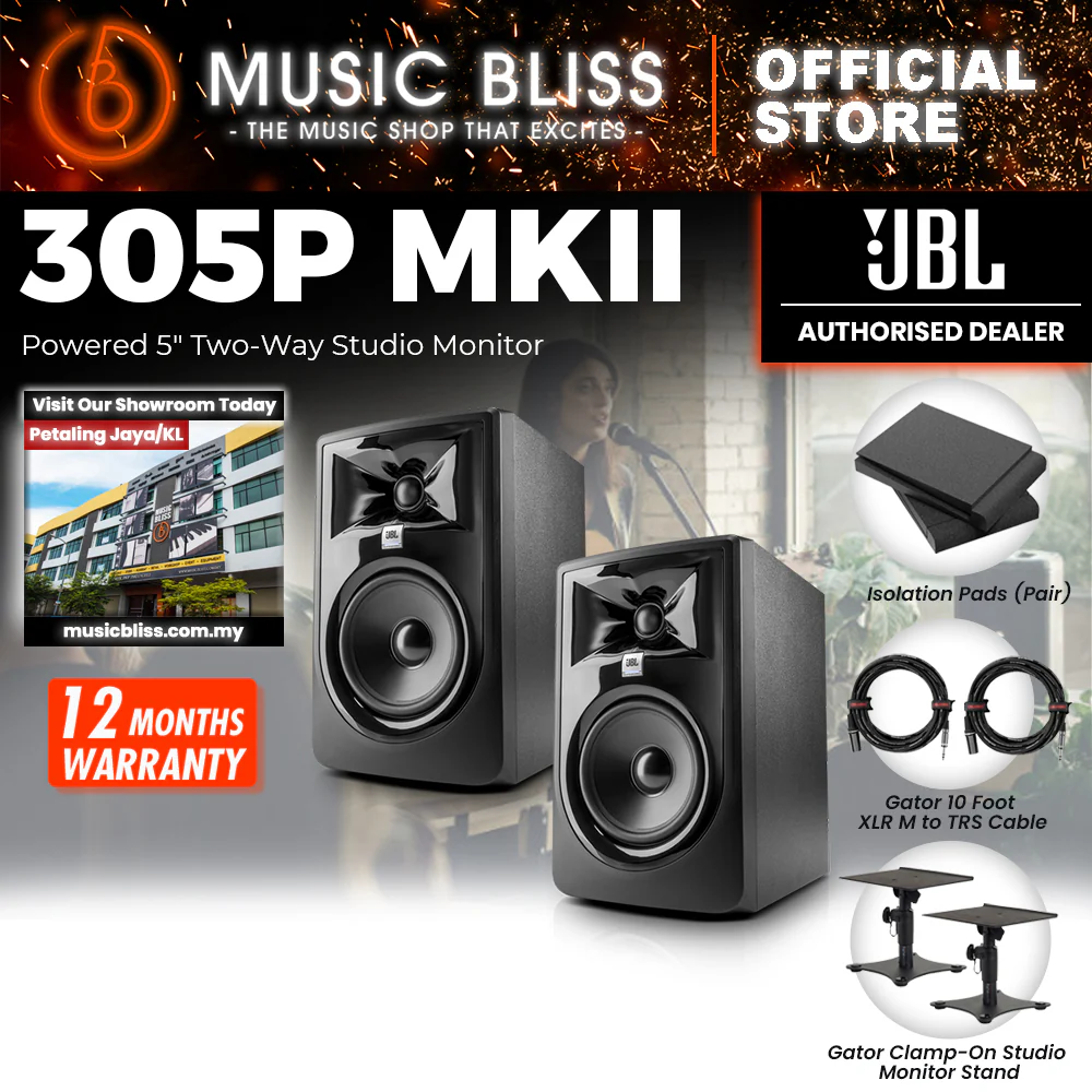 JBL 305P MKII Powered 5" 2-Way Studio Monitor - Image 6