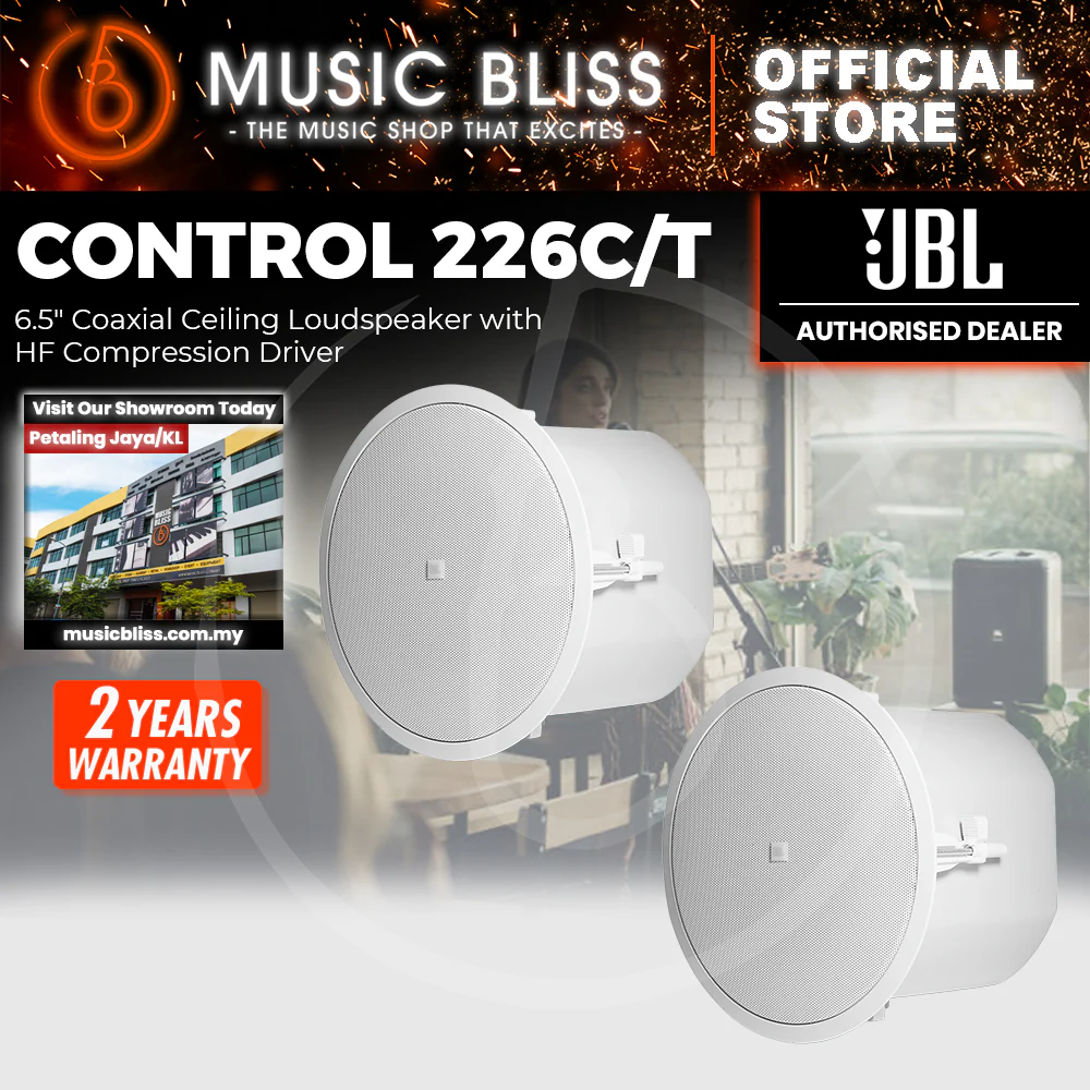 JBL Control 226C/T 6.5" Coaxial Ceiling Loudspeaker with HF Compression Driver - Pair