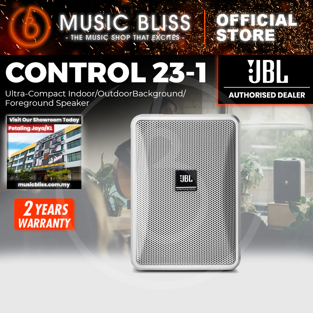 JBL Control 23-1 3 inch Ultra-Compact Indoor/Outdoor Speaker - White