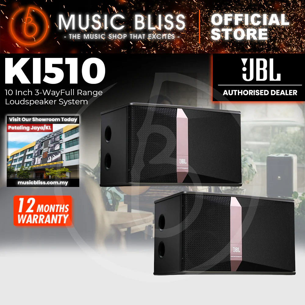JBL Ki510 10'' 3-Way Karaoke Passive Speaker - Pair
