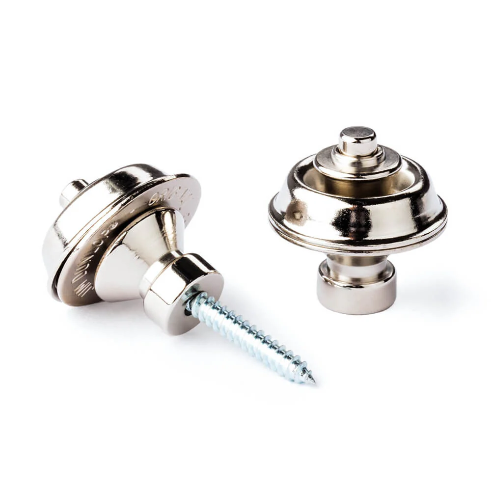 Jim Dunlop SLS1035 Straplok Strap Retainers - Vintage Nickel - Image 2