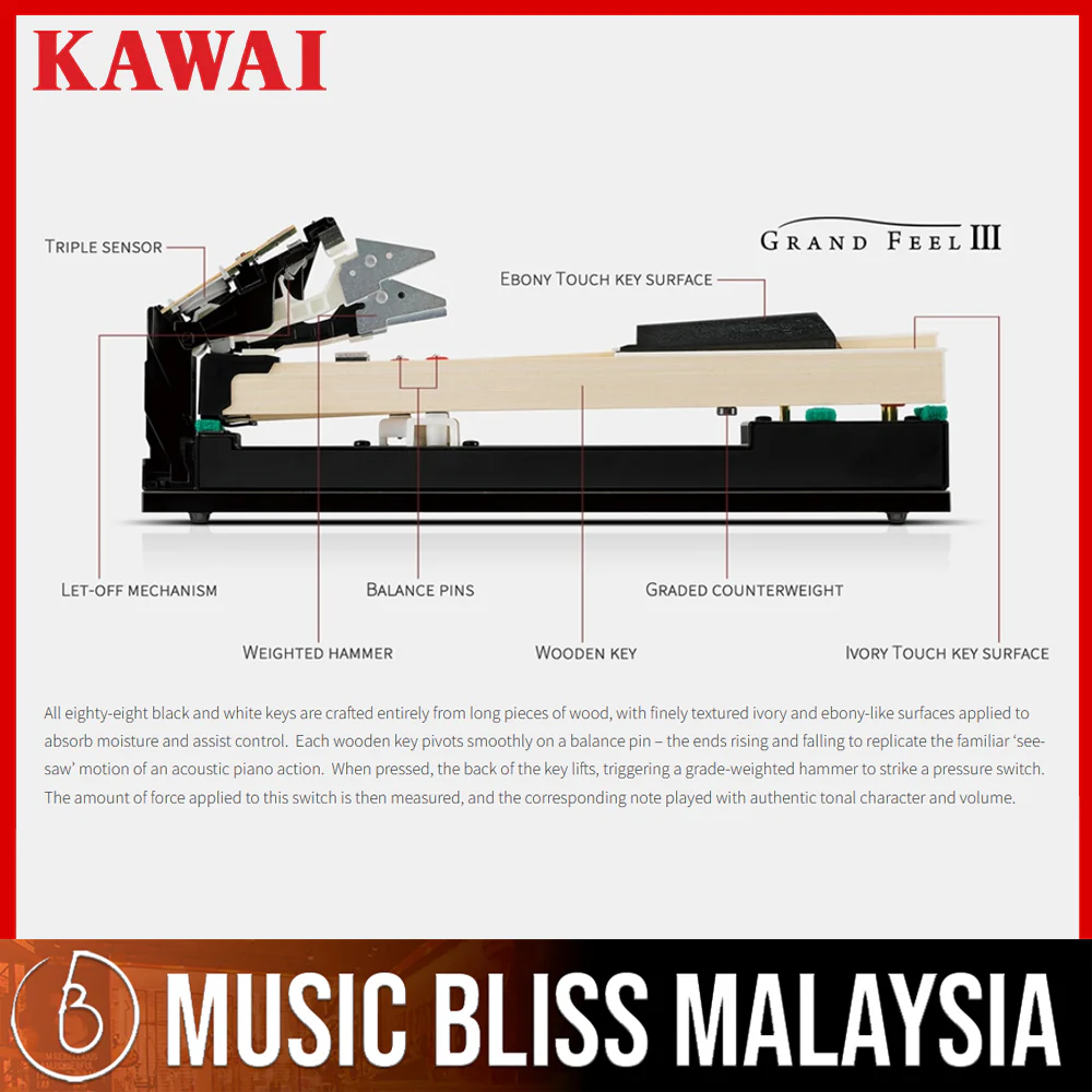 Kawai CA701 88-key Wooden-key Digital Piano - White (Grade 5-Diploma) - Image 4