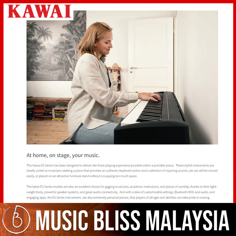 Kawai ES-120 88-key Best Beginner Digital Piano with Speakers - Black - Image 4