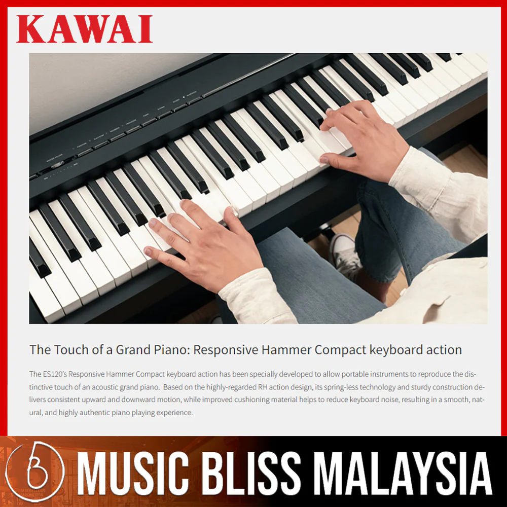 Kawai ES-120 88-key Best Beginner Digital Piano with Speakers - Black - Image 5