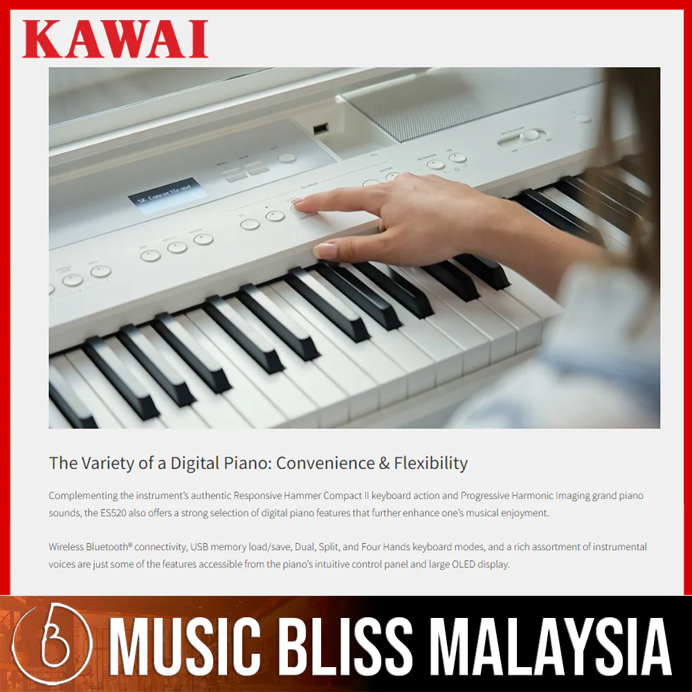 Kawai ES-520 Portable Digital Piano - White - Image 4