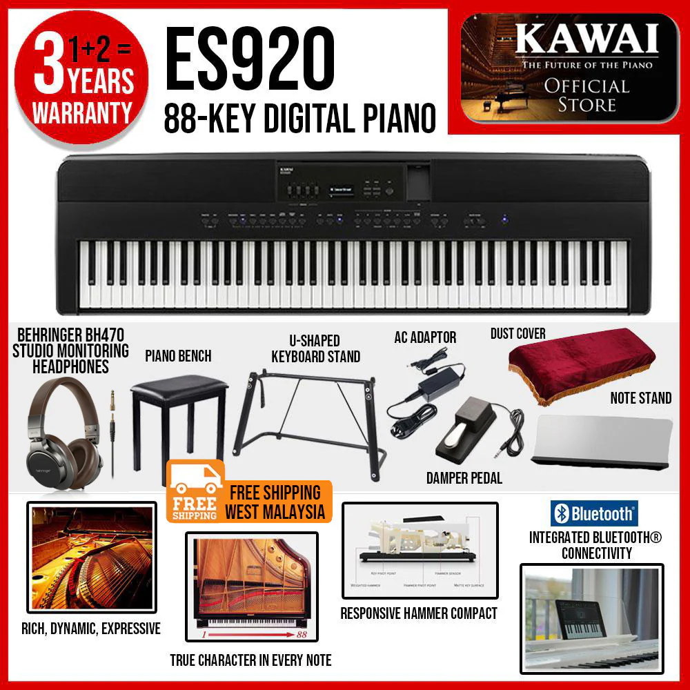 Kawai ES-920 Portable Digital Piano - Black - Image 2