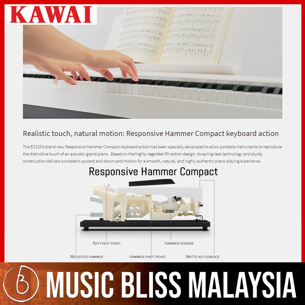 Kawai ES-920 Portable Digital Piano - White - Image 3