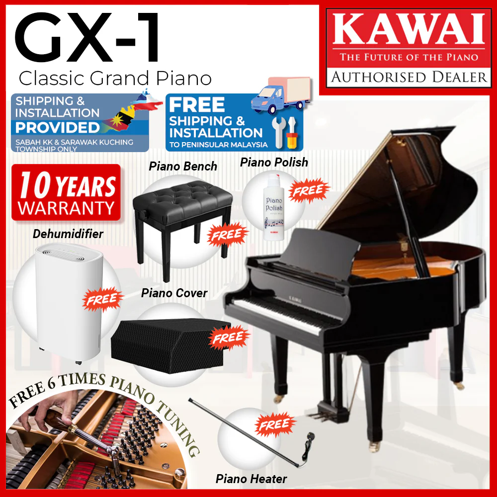 Kawai GX-1 [Made In Japan] Grand Piano - Ebony Polish