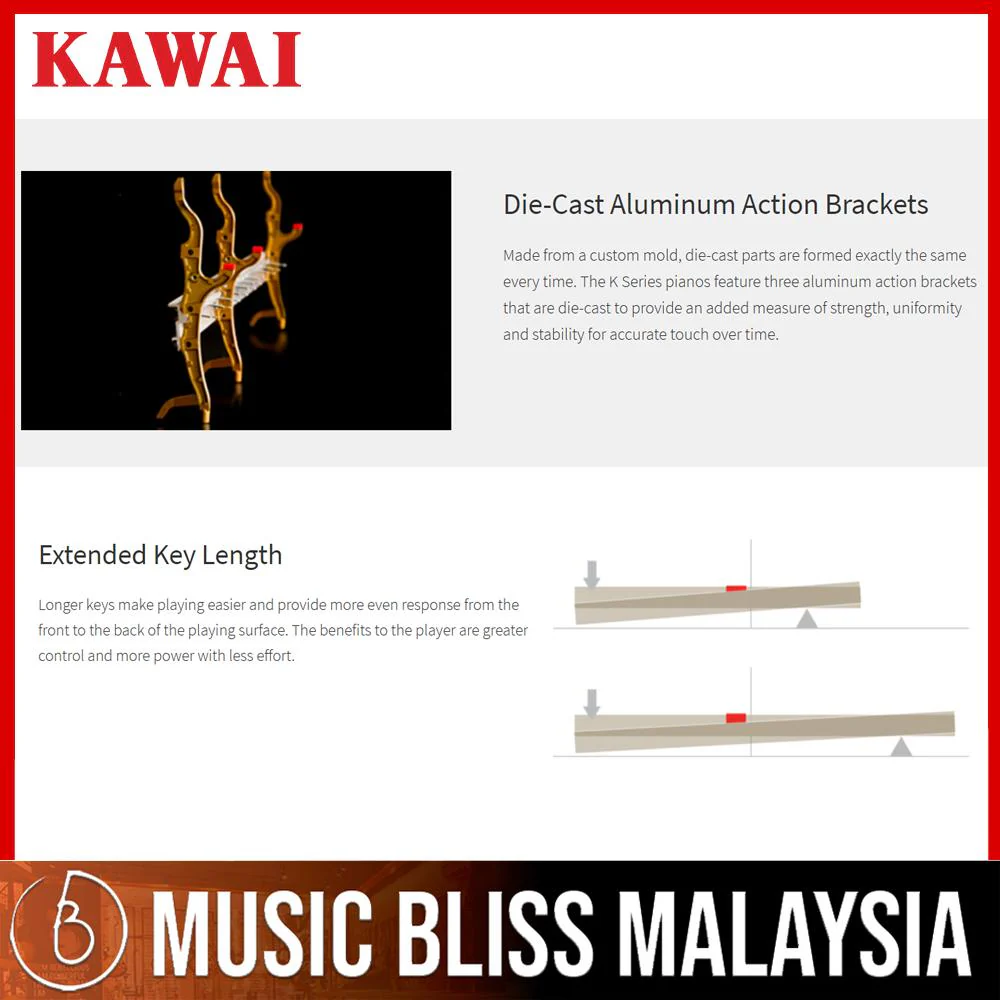 [Brand New] Kawai K-300 [Made in Indonesia] Professional Acoustic Upright Piano - Ebony Polish *122CM Acoustic Exam Model Piano* - Image 4