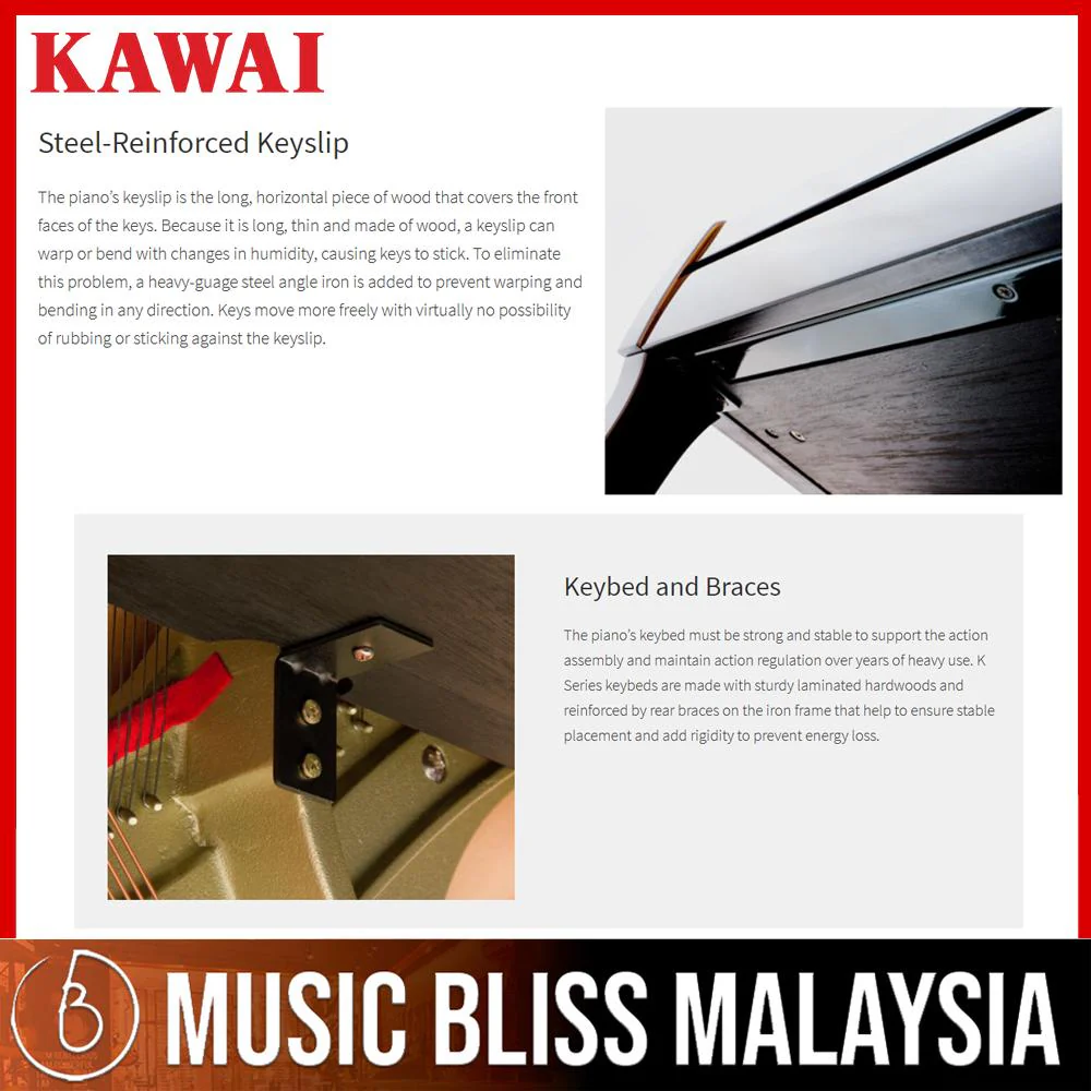 [Brand New] Kawai K-300 [Made in Indonesia] Professional Acoustic Upright Piano - Ebony Polish *122CM Acoustic Exam Model Piano* - Image 6