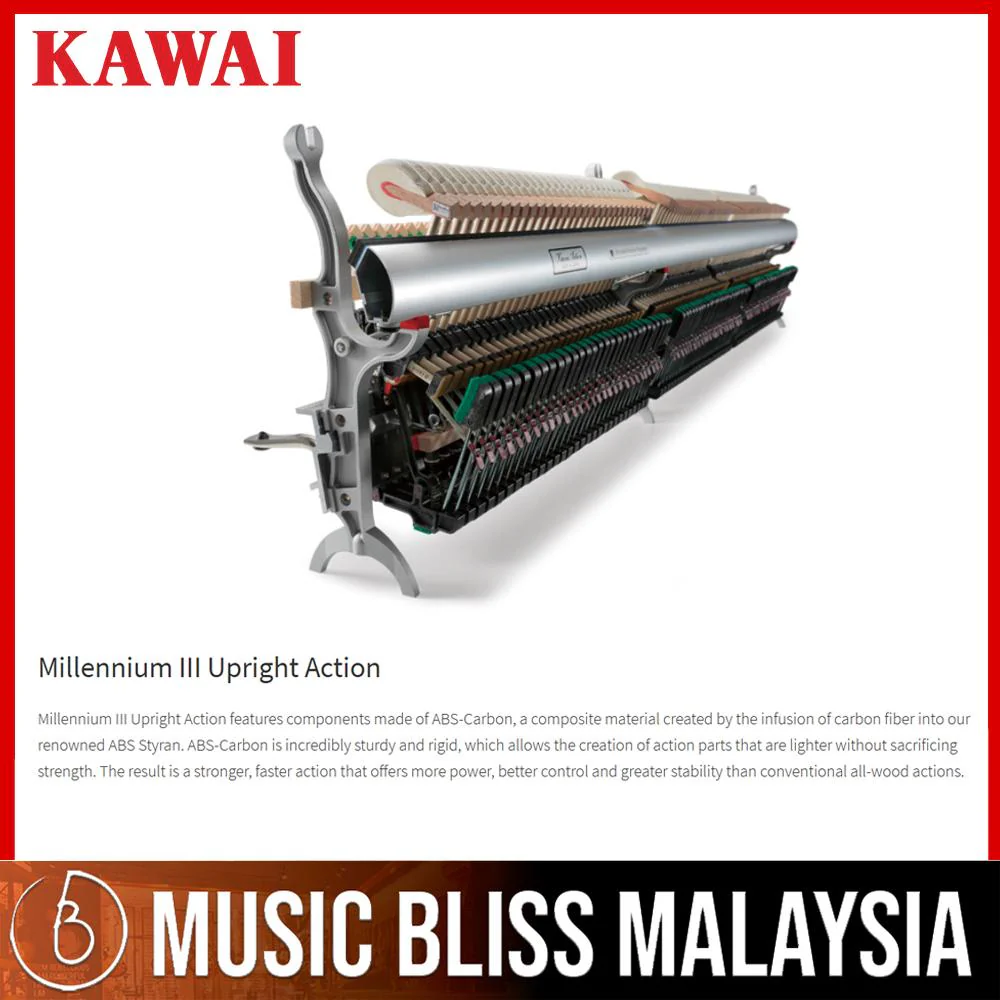 [Brand New] Kawai K-300 [Made in Indonesia] Professional Acoustic Upright Piano - White Polish *122CM Acoustic Exam Model Piano* - Image 3