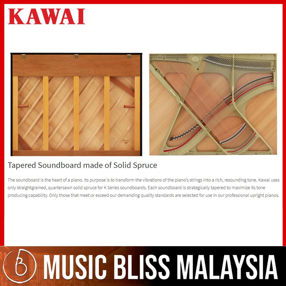 [Brand New] Kawai K-300 [Made in Indonesia] Professional Acoustic Upright Piano - White Polish *122CM Acoustic Exam Model Piano* - Image 5