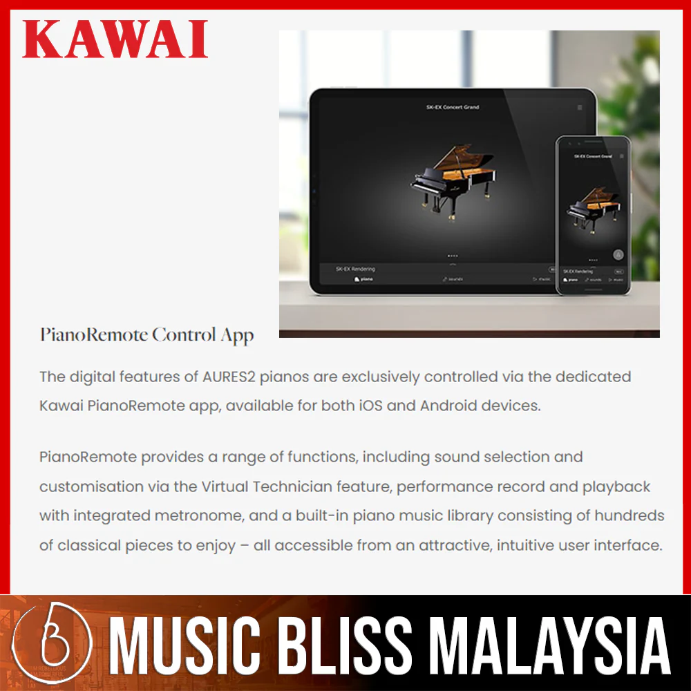 Kawai K800 AURES2 [Made In Japan] Hybrid Upright Piano - Ebony Polish - Image 4
