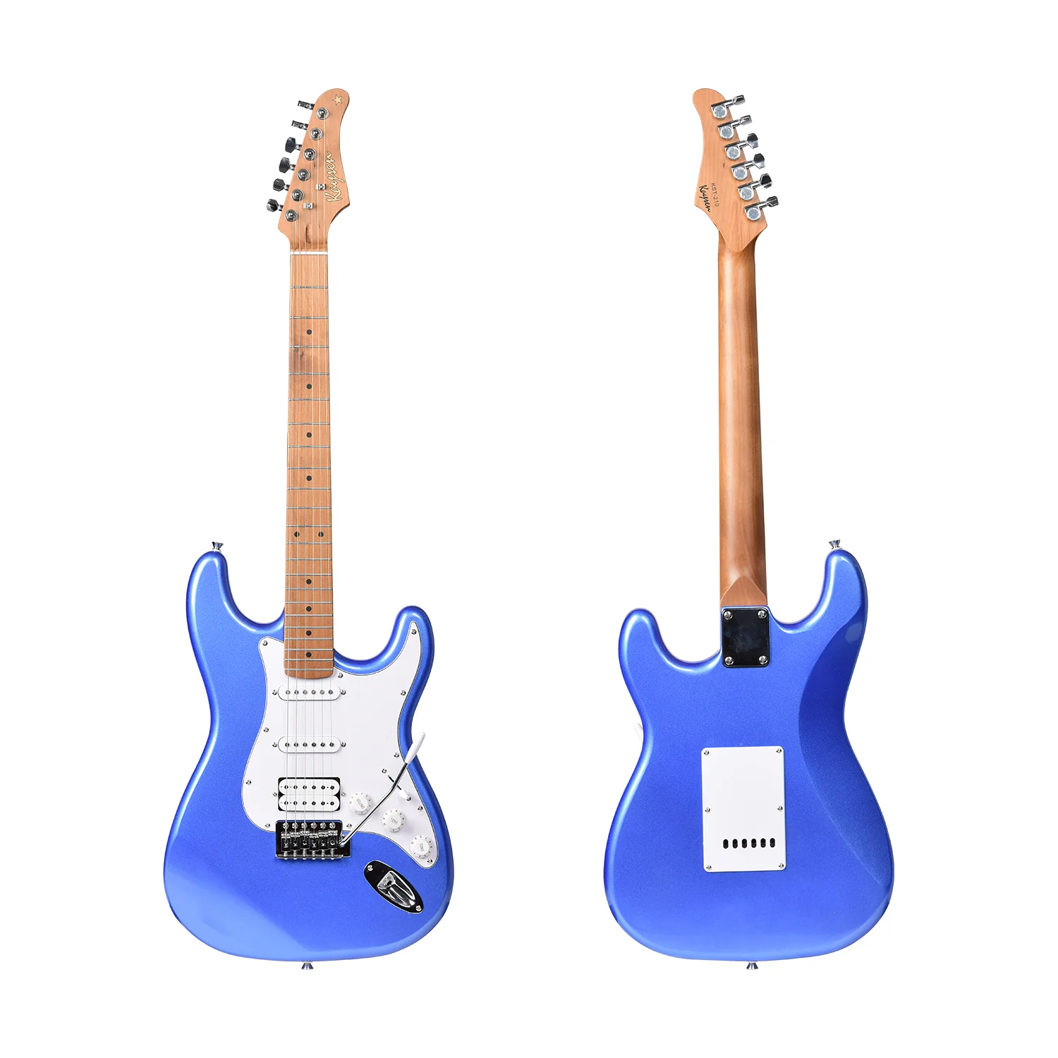 Kaysen KST210-H-BL Budget Beginner Electric Guitar - HSS Strat Style Blue for Rock Kapak - Image 4
