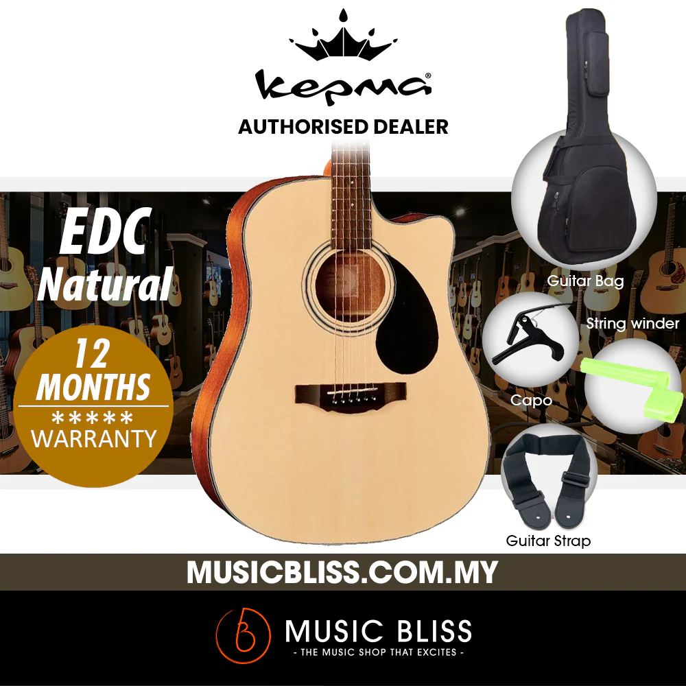 KEPMA EDC Dreadnought Acoustic Guitar - Natural