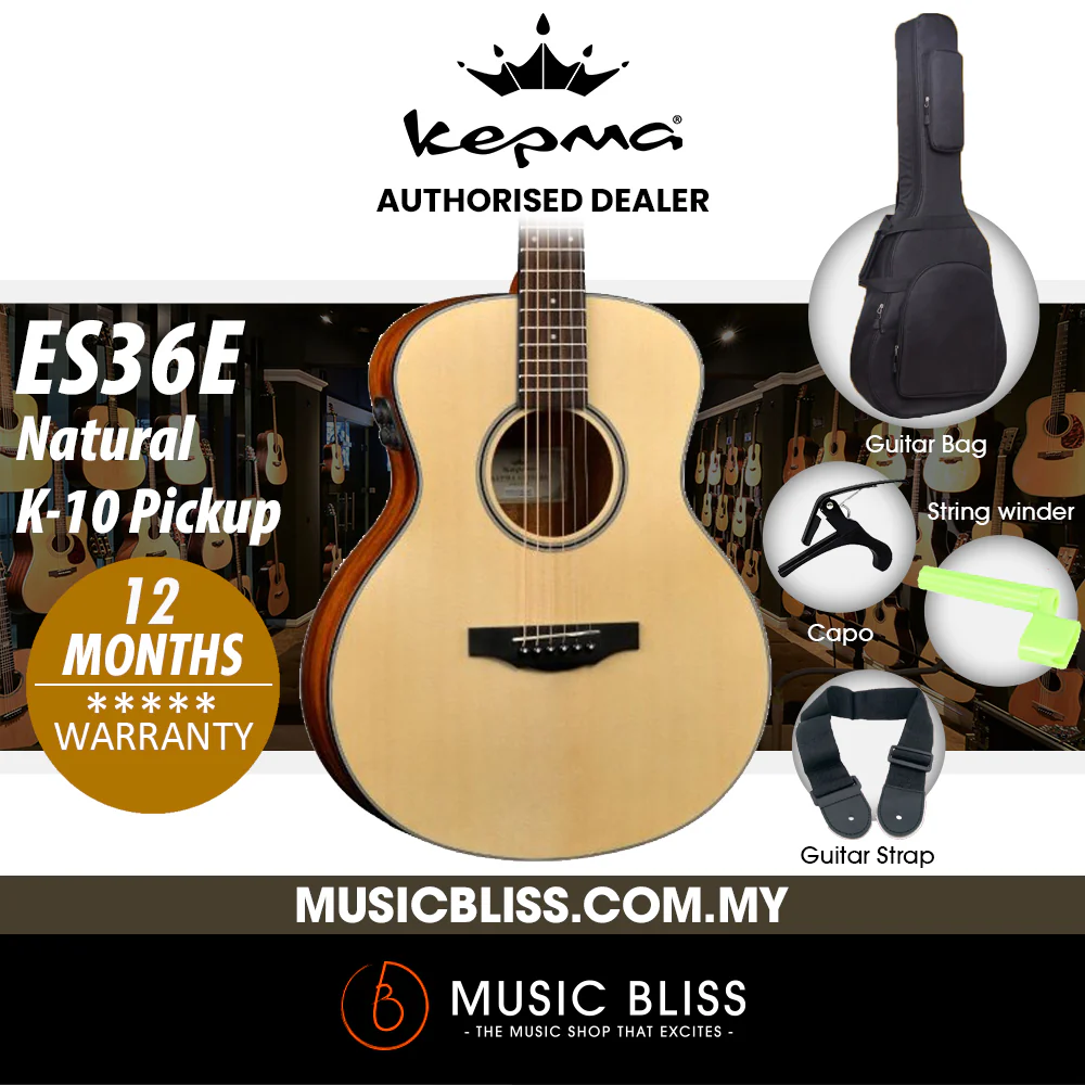 KEPMA ES36E Mini Acoustic Guitar with K-10 pickup - Natural