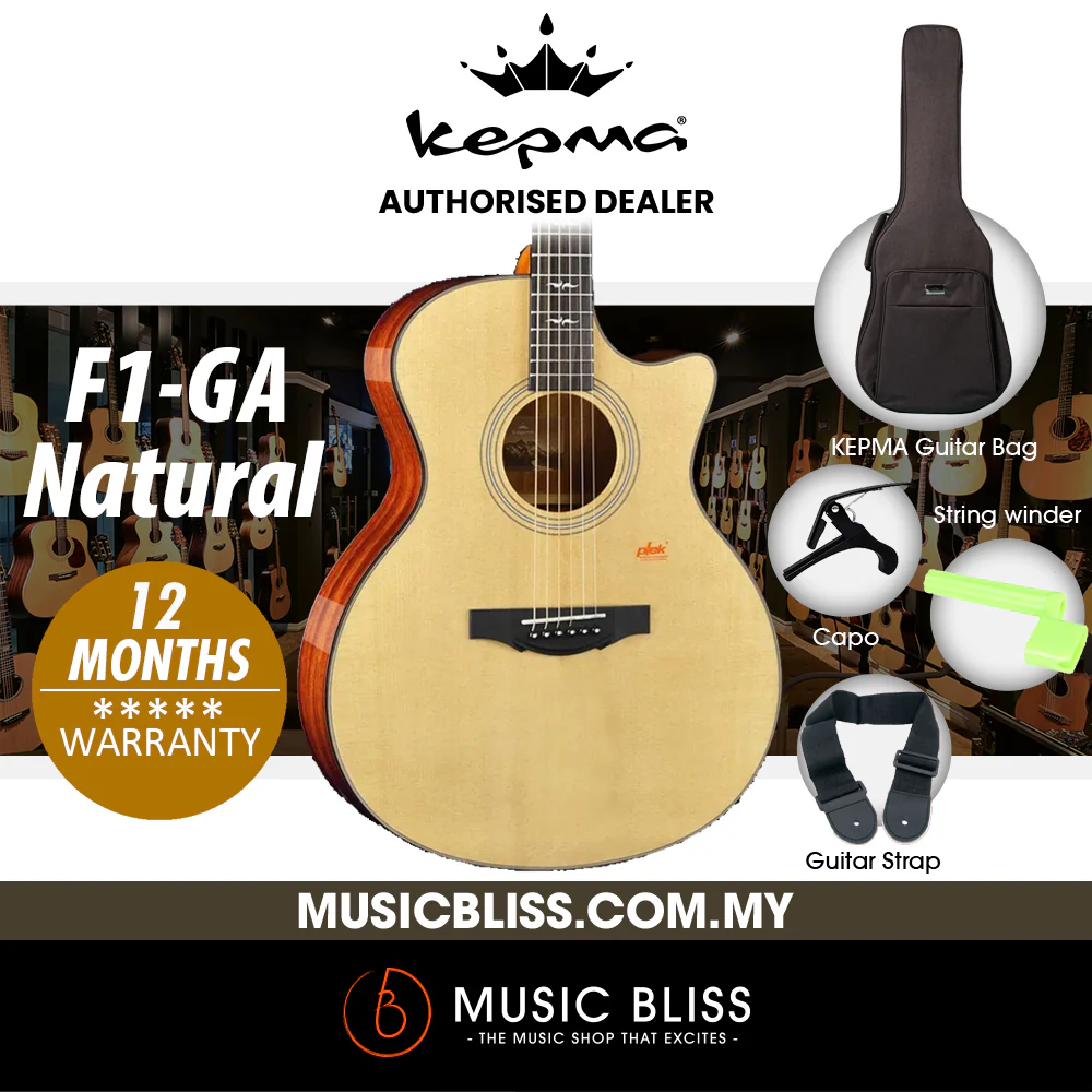 KEPMA F1-GA Solid Top Grand Auditorium Acoustic Guitar - Natural