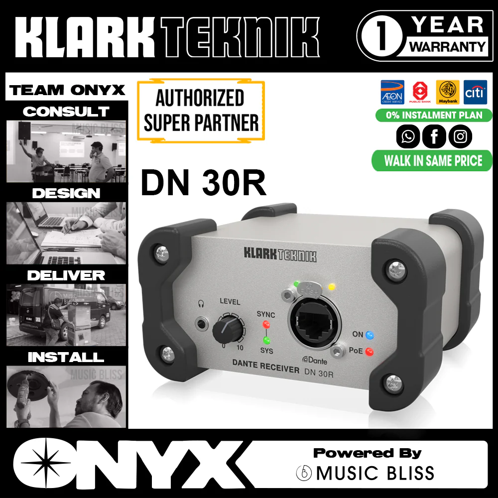 Klark Teknik DN 30R 2-channel Dante Audio Receiver