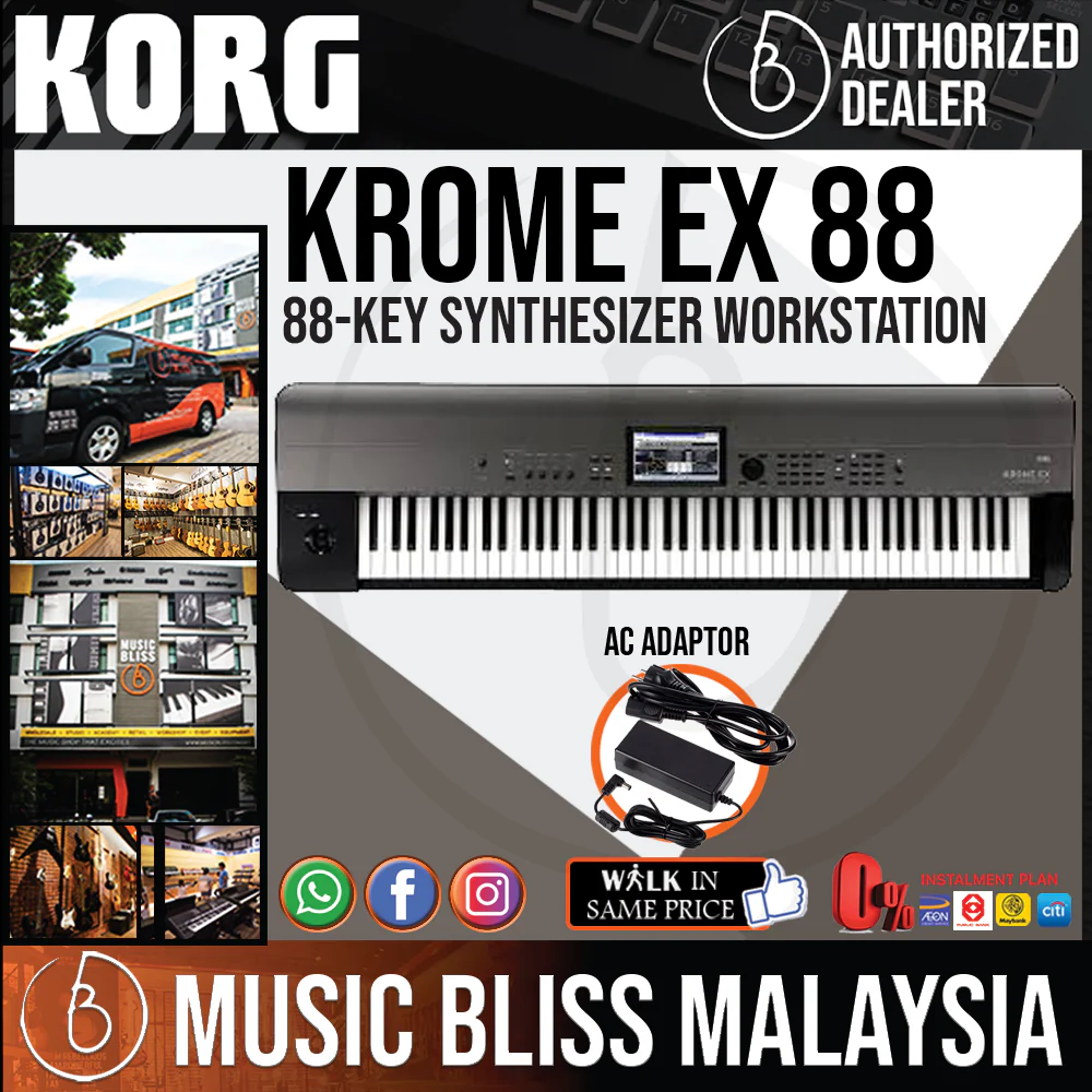 Korg Krome EX 88 88-Key Synthesizer Workstation with 0% Instalment